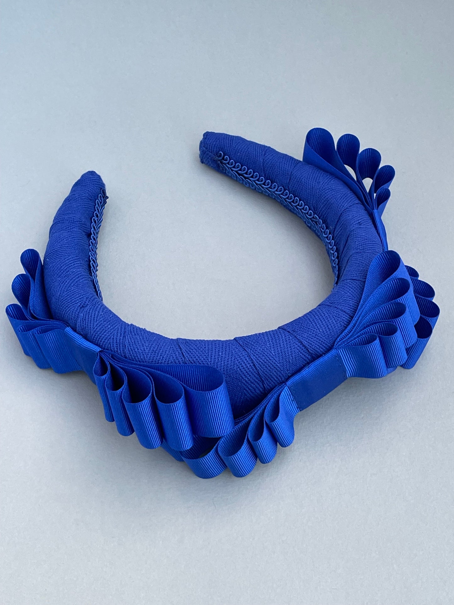 Cobalt blue statement multi bow large padded headband