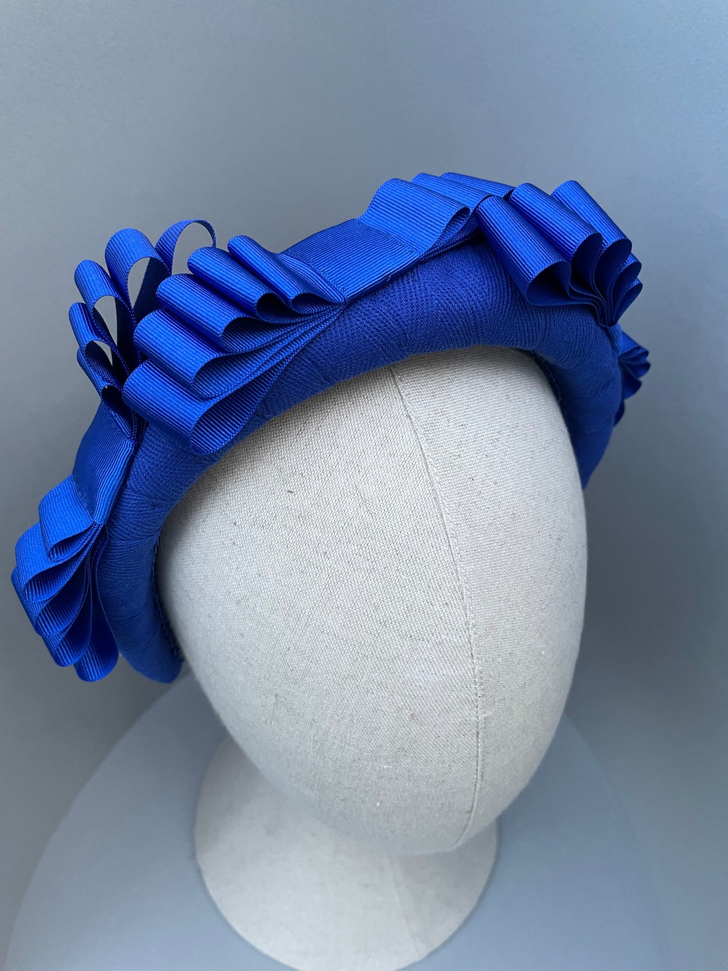 Cobalt blue statement multi bow large padded headband